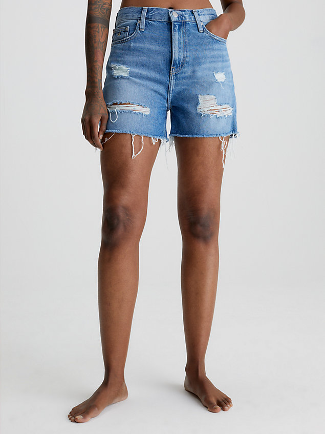 blue denim mom-shorts für damen - calvin klein jeans