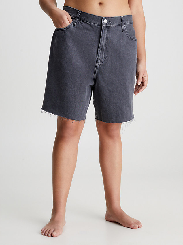 black denim bermuda-mom-shorts für damen - calvin klein jeans