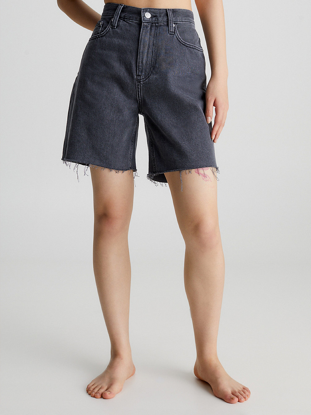 Pantaloncini Mom Bermuda In Jeans > WASHED BLACK DBL BELTED WB > undefined donna > Calvin Klein