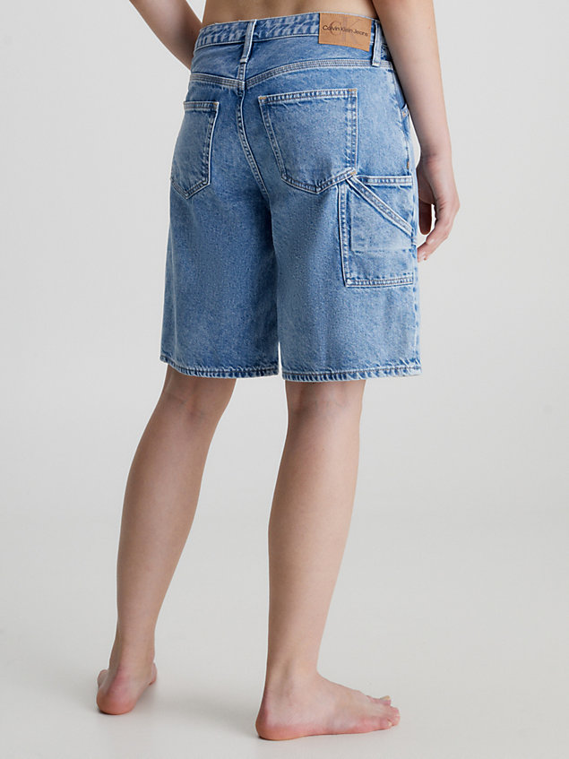 short utilitaire en jean blue pour femmes calvin klein jeans