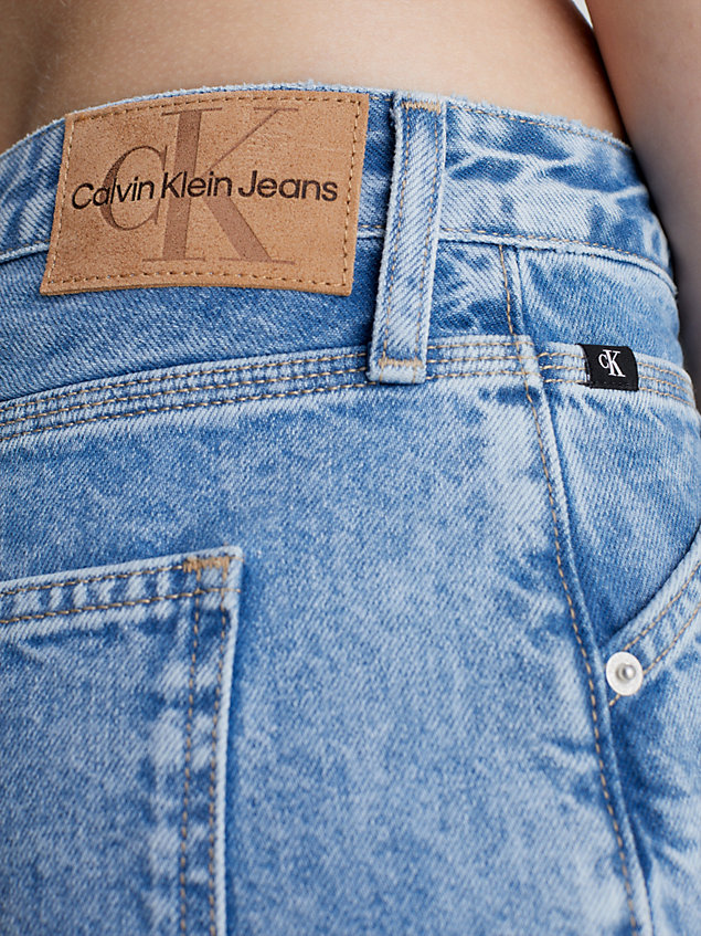 blue utility-shorts aus denim für damen - calvin klein jeans