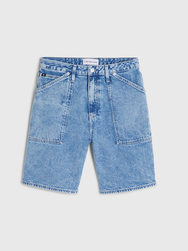 blue denim utility shorts for women calvin klein jeans
