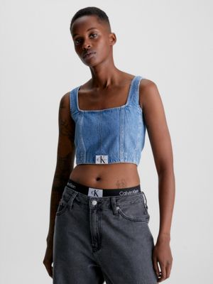 DENIM MEDIUM Denim Corset Top undefined women Calvin Klein
