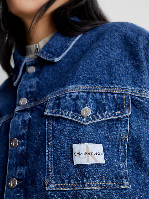 DENIM MEDIUM Recycled Cropped Denim Jacket for women CALVIN KLEIN JEANS