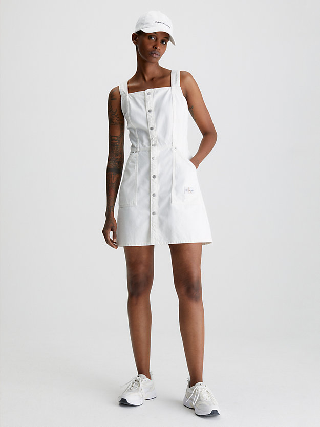 denim light recycled denim button-through dress for women calvin klein jeans