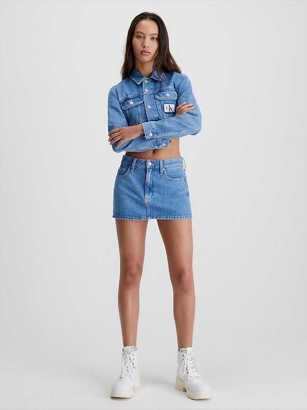 denim medium denim micro mini skirt for women calvin klein jeans