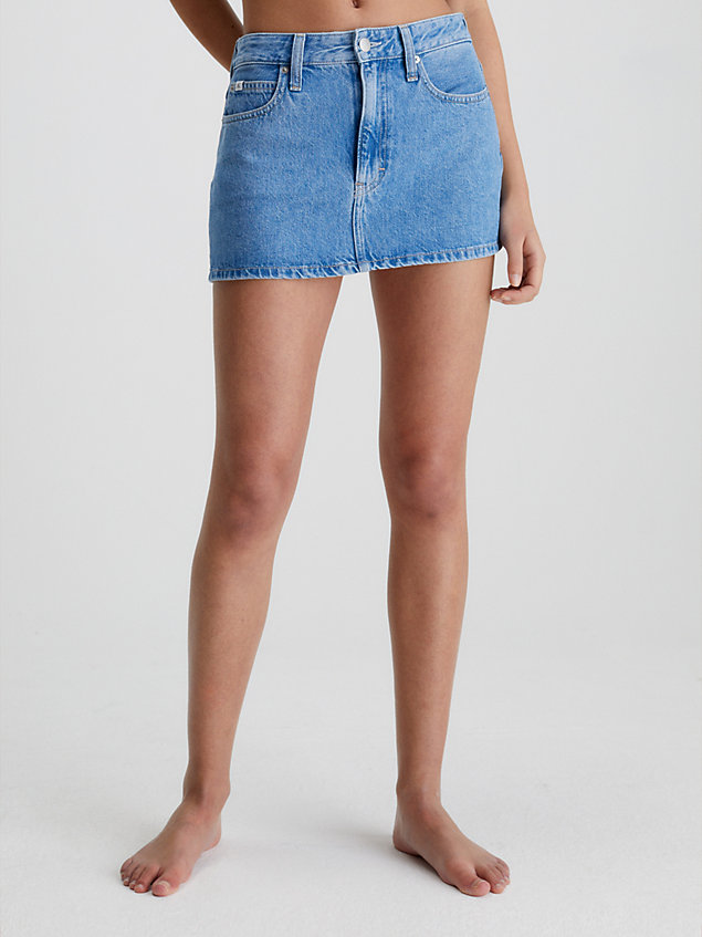 blue denim micro mini skirt for women calvin klein jeans