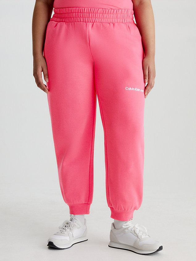 pink spodnie dresowe o swobodnym kroju dla kobiety - calvin klein jeans