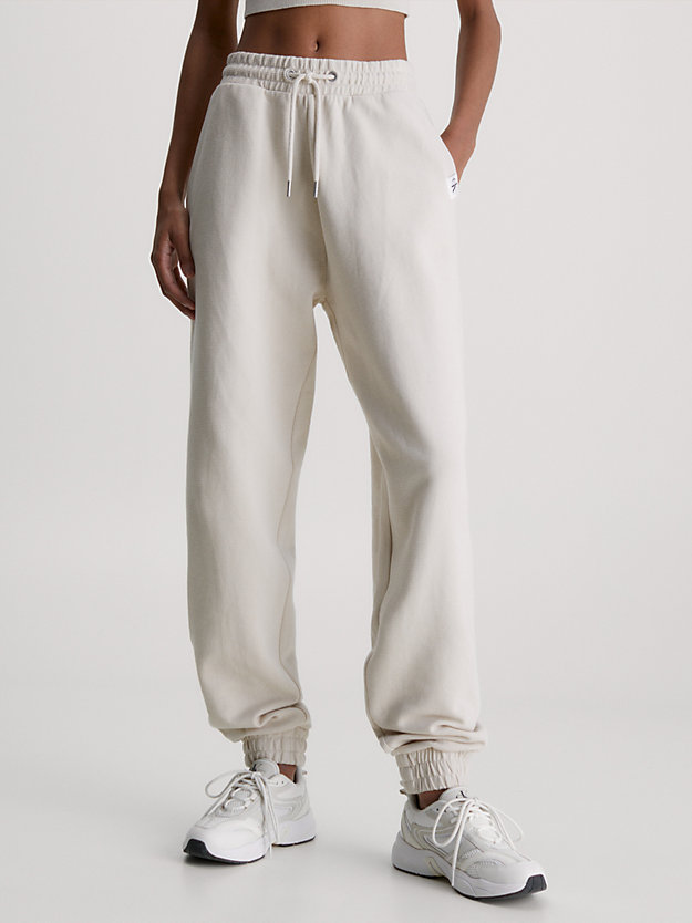 classic beige relaxed ribbed ottoman joggers for women calvin klein jeans