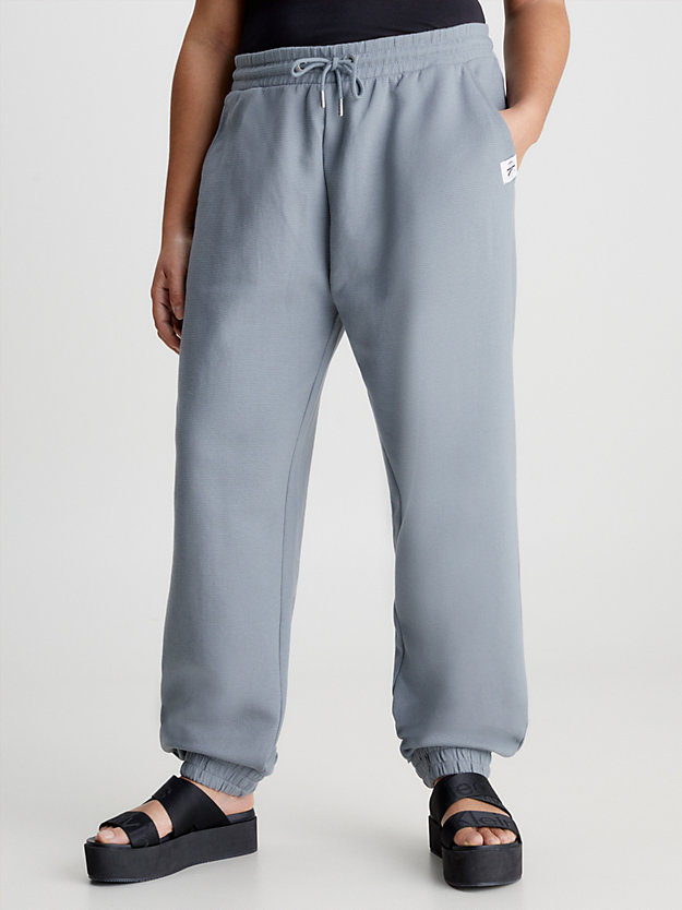 overcast grey relaxed ribbed ottoman joggers for women calvin klein jeans