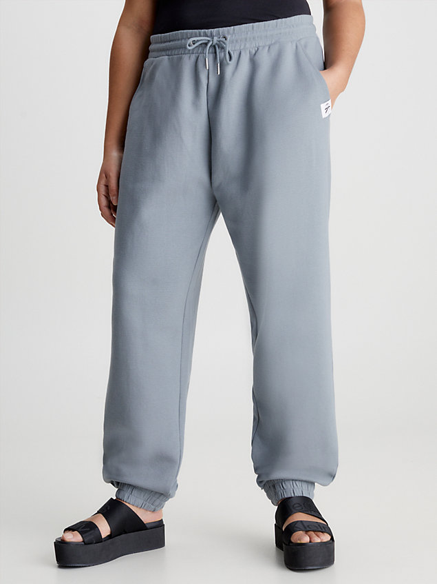 grey relaxed ribbed ottoman joggers for women calvin klein jeans