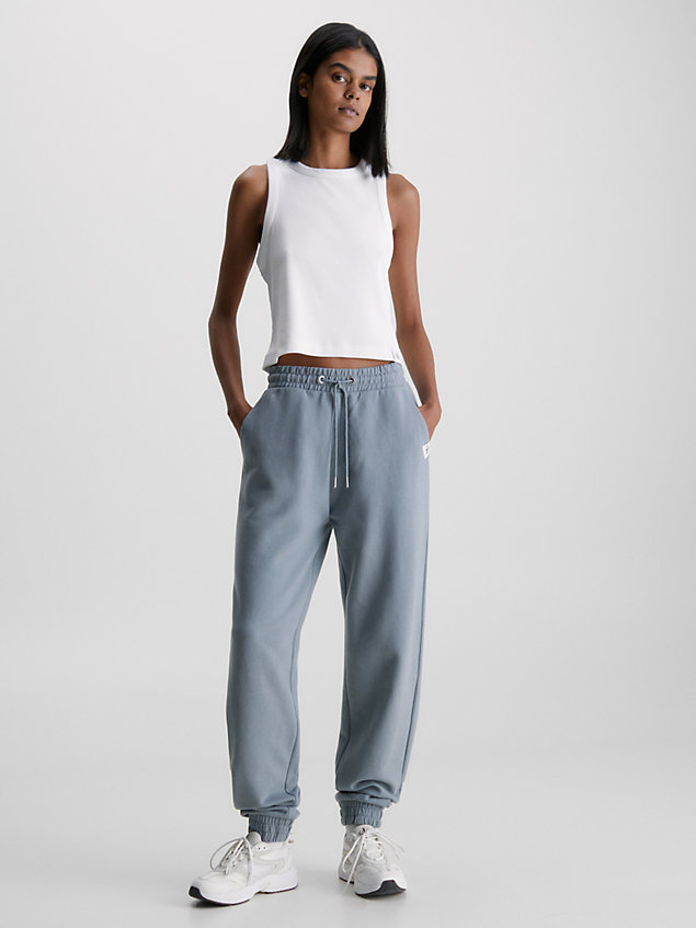 grey relaxed ribbed ottoman joggers for women calvin klein jeans