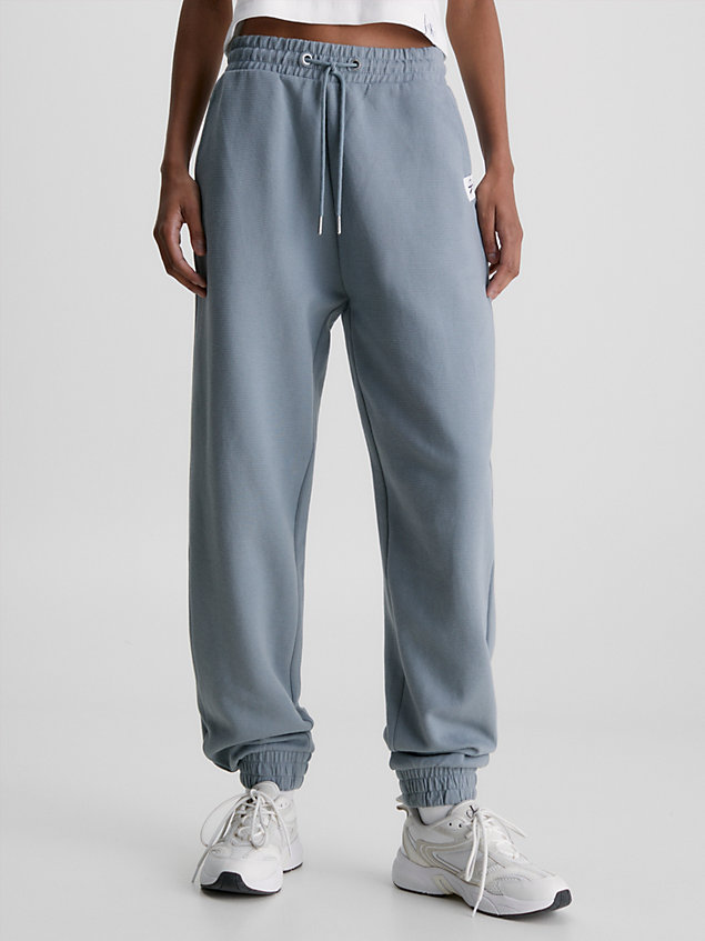 grey relaxed geribbelde ottoman joggingbroek voor dames - calvin klein jeans