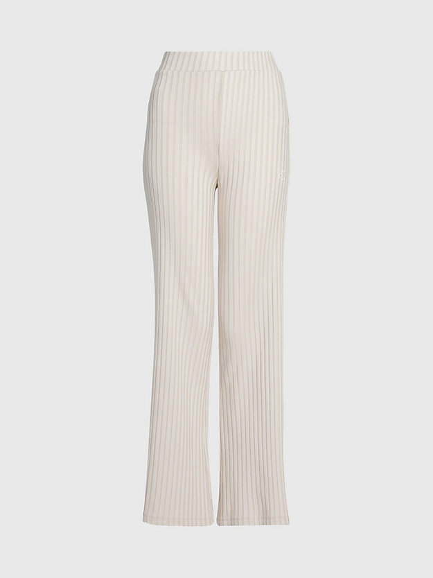 CLASSIC BEIGE Ribbed Jersey Flared Trousers for women CALVIN KLEIN JEANS