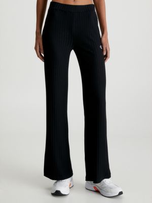 CK BLACK Flared Broek Van Ribjersey undefined dames Calvin Klein