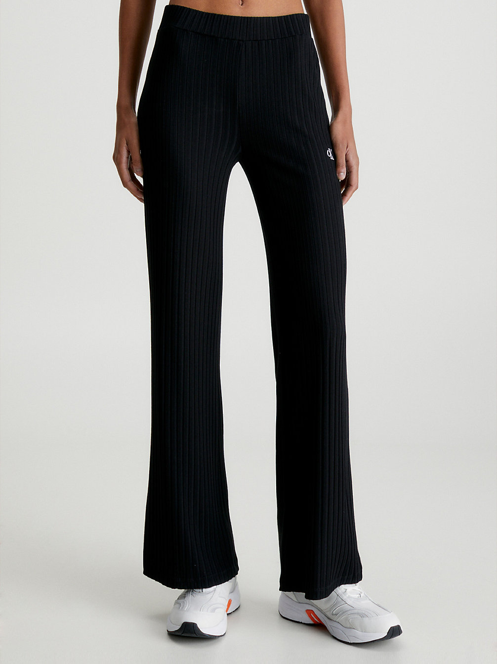 CK BLACK > Ribbed Jersey Flared Trousers > undefined Женщины - Calvin Klein
