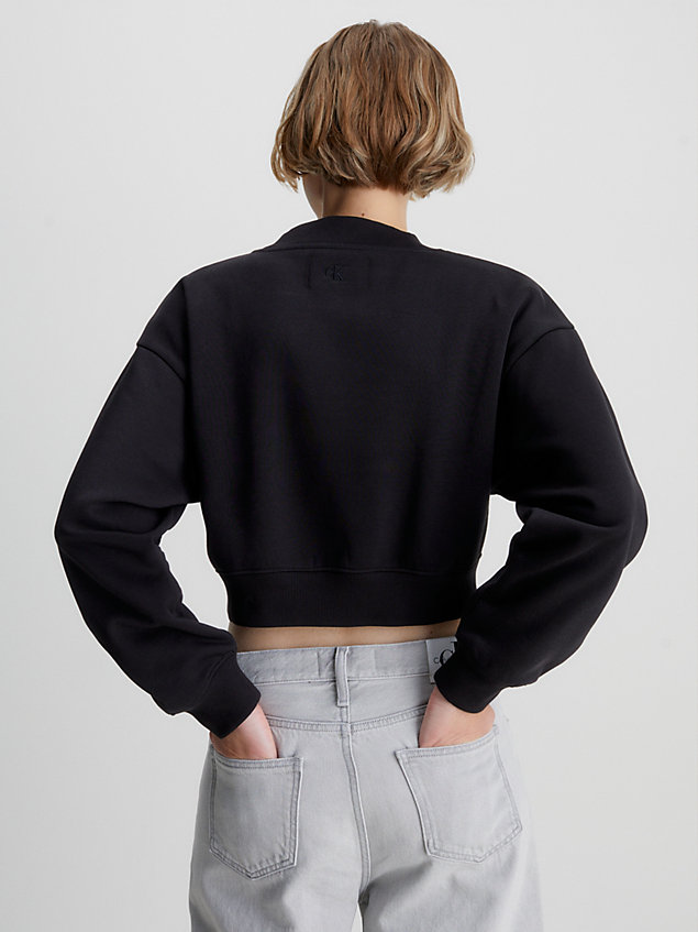 black cropped sweatshirt für damen - calvin klein jeans