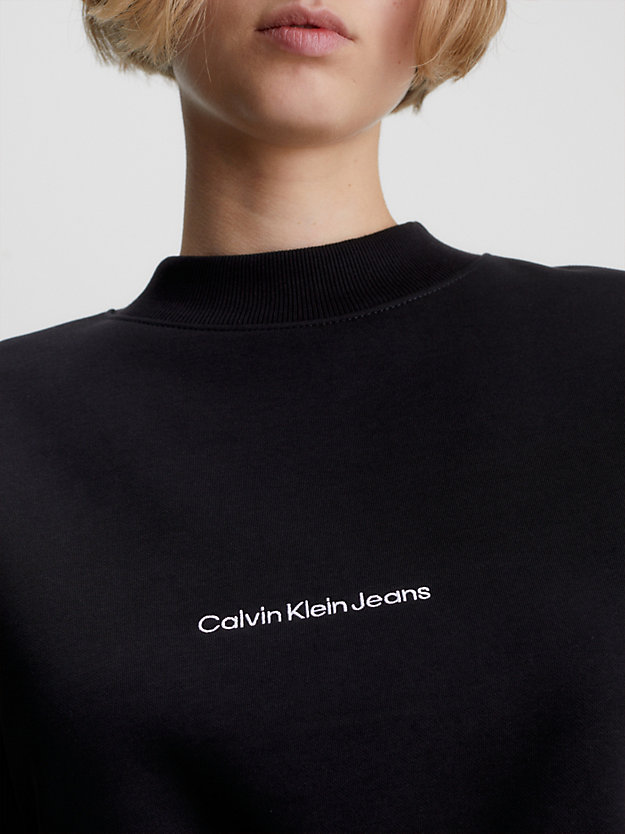 ck black cropped sweatshirt für damen - calvin klein jeans