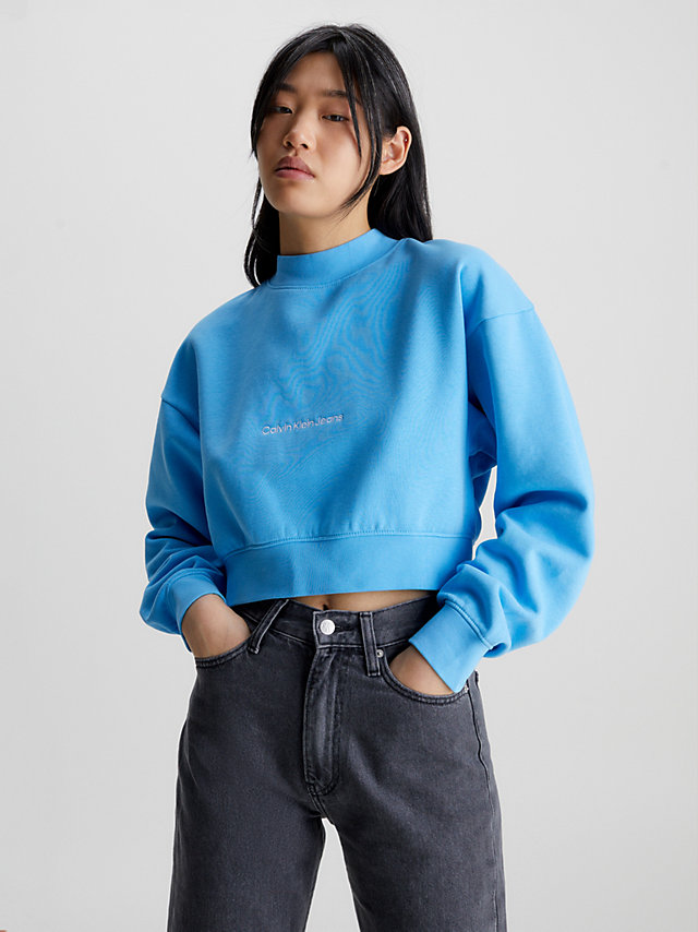 Blue Crush Cropped Sweatshirt undefined women Calvin Klein