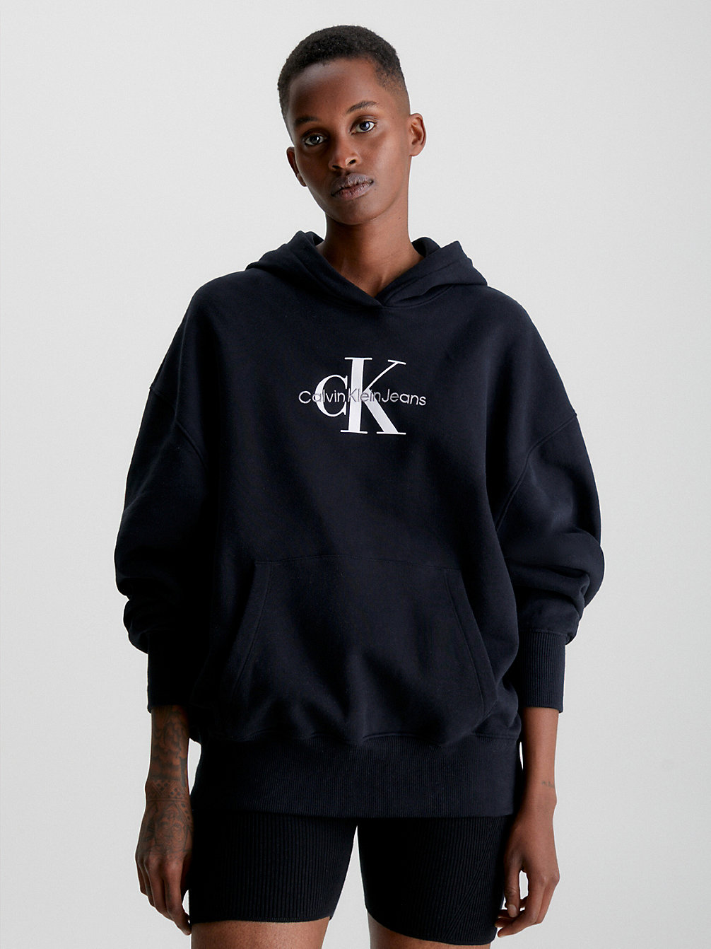 CK BLACK > Bluza Z Kapturem Oversize Z Monogramem > undefined Kobiety - Calvin Klein