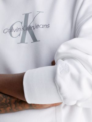 BRIGHT WHITE Sudadera oversize con capucha y monograma de hombre CALVIN KLEIN JEANS