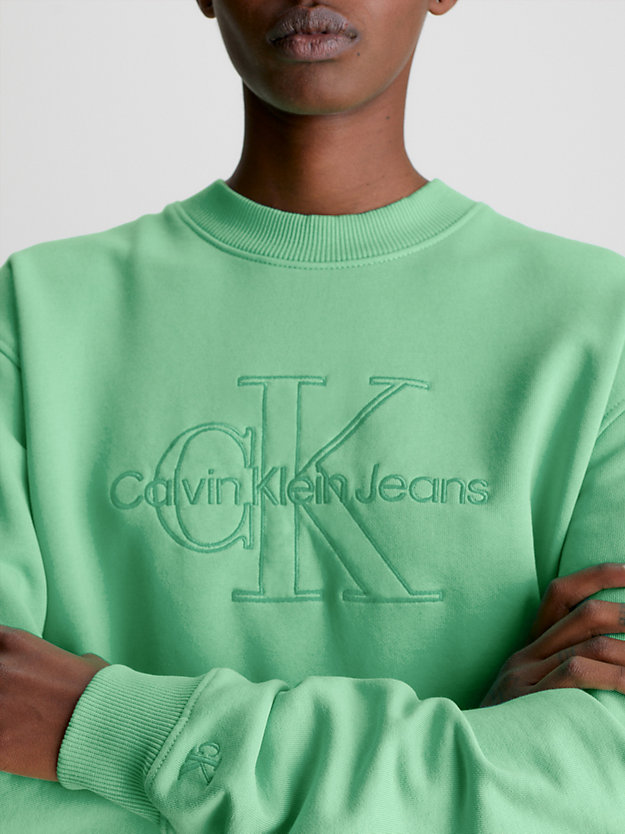 NEPTUNES WAVE Cropped Sweatshirt mit Stickerei für Damen CALVIN KLEIN JEANS