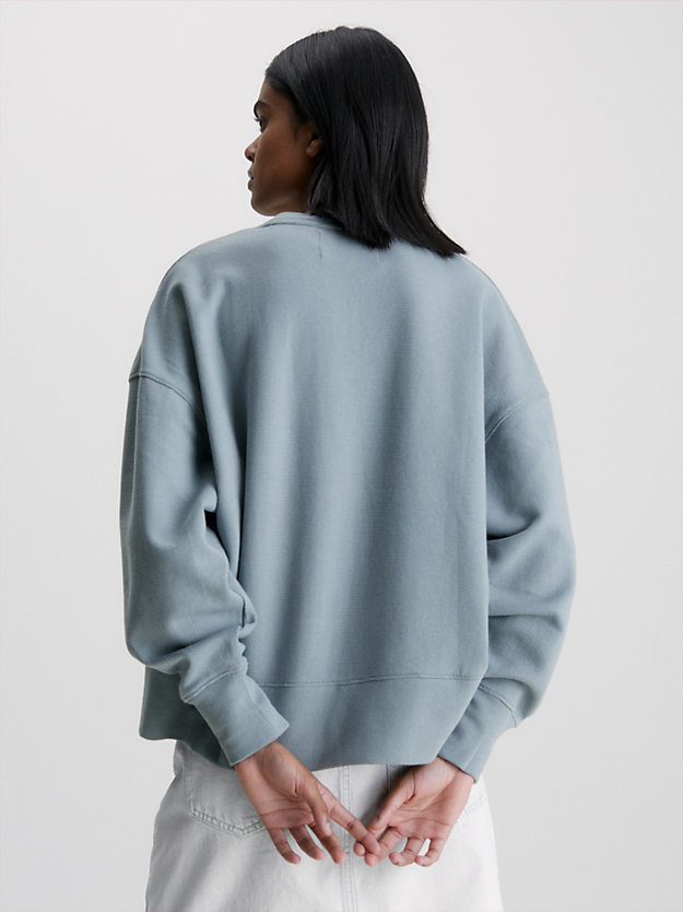 OVERCAST GREY Relaxed Ribbed Ottoman Sweatshirt for women CALVIN KLEIN JEANS