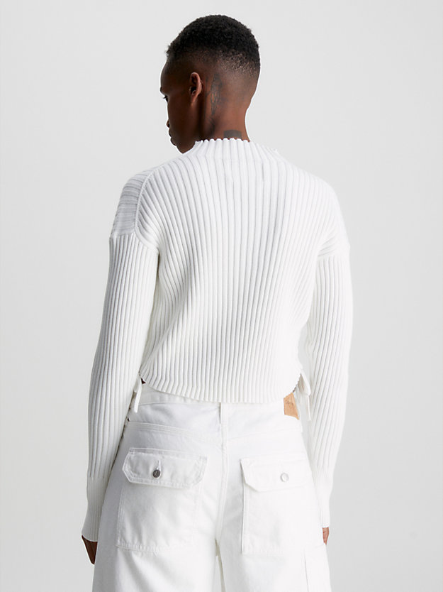 ancient white organic cotton drawstring jumper for women calvin klein jeans