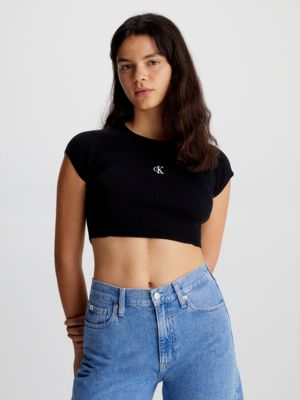 klein Cyberruimte Veroorloven Cropped Open Back Knit Top Calvin Klein® | J20J220709BEH