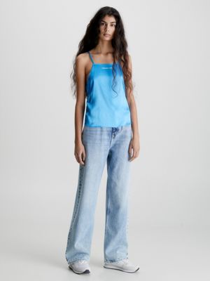 BLUE CRUSH Cami-Top aus Satin mit gekreuztem Design für Damen CALVIN KLEIN JEANS