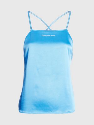 BLUE CRUSH Cami-Top aus Satin mit gekreuztem Design für Damen CALVIN KLEIN JEANS
