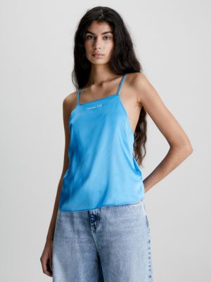 BLUE CRUSH Cami-Top aus Satin mit gekreuztem Design für Damen CALVIN KLEIN JEANS