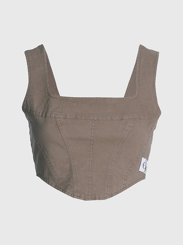 shitake cotton canvas corset top for women calvin klein jeans