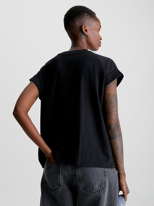 ck black relaxed monogram t-shirt for women calvin klein jeans
