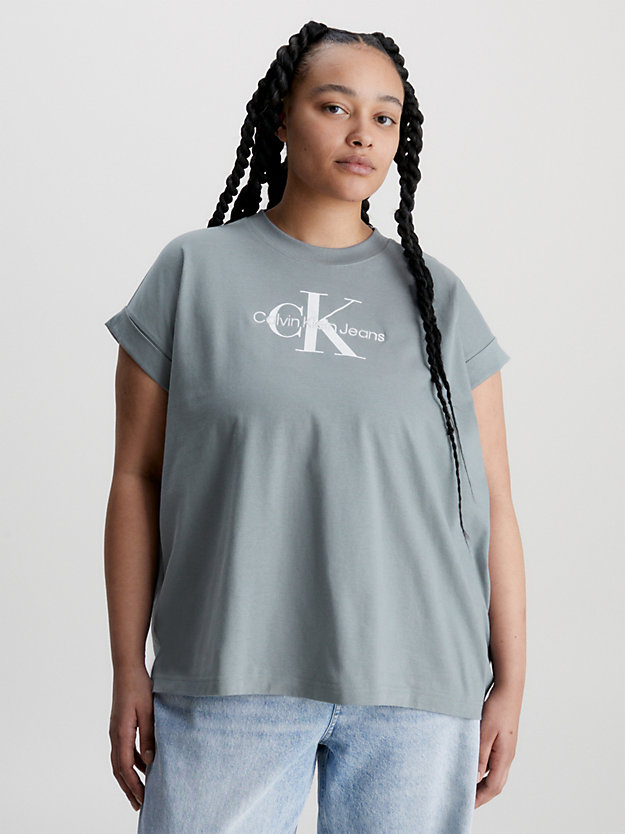 OVERCAST GREY Luźny T-shirt z monogramem dla Kobiety CALVIN KLEIN JEANS