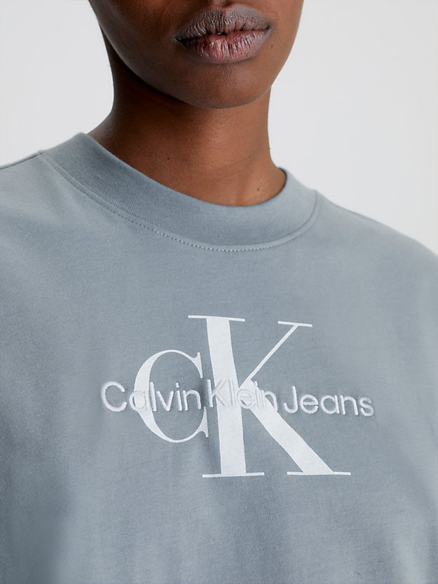 t-shirt relaxed avec monogramme overcast grey pour femmes calvin klein jeans