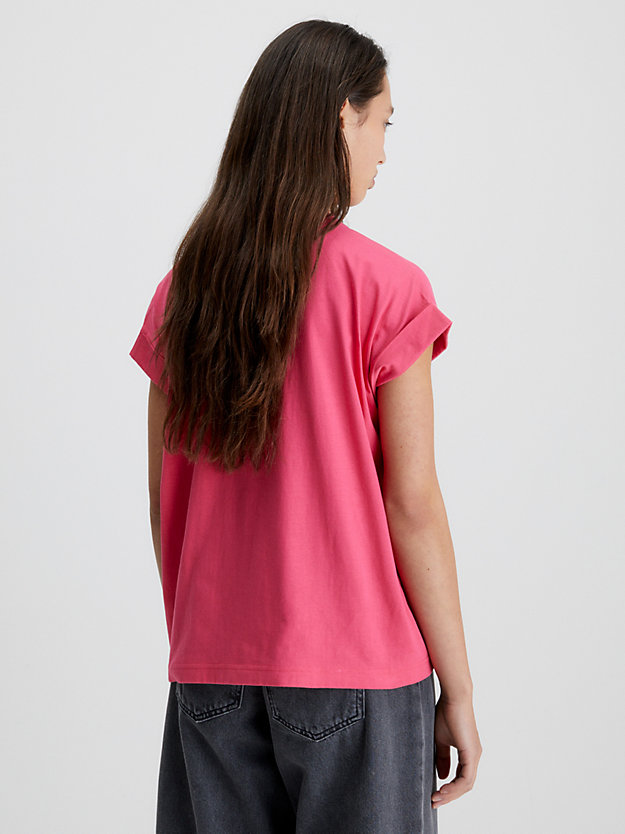 camisa holgada con monograma pink flash de mujer calvin klein jeans