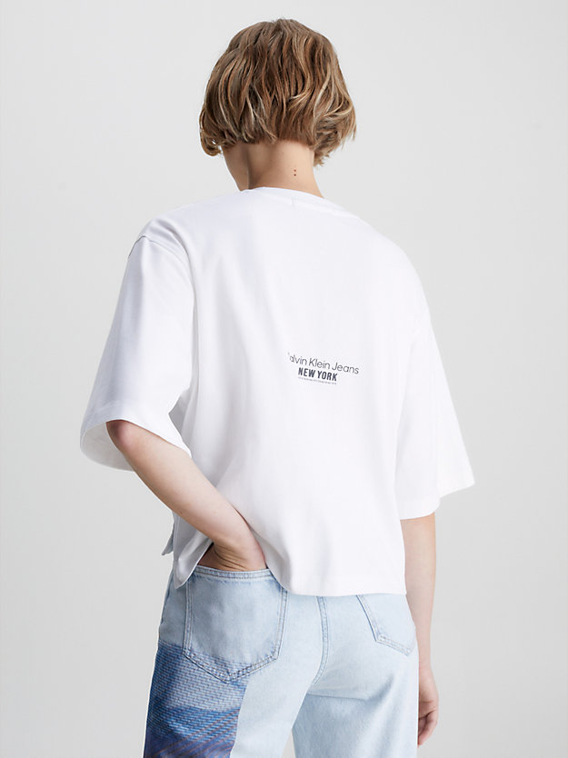 bright white lässiges, besticktes t-shirt für damen - calvin klein jeans