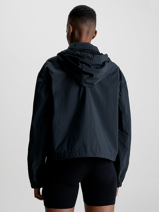 ck black recycled hooded windbreaker for women calvin klein jeans