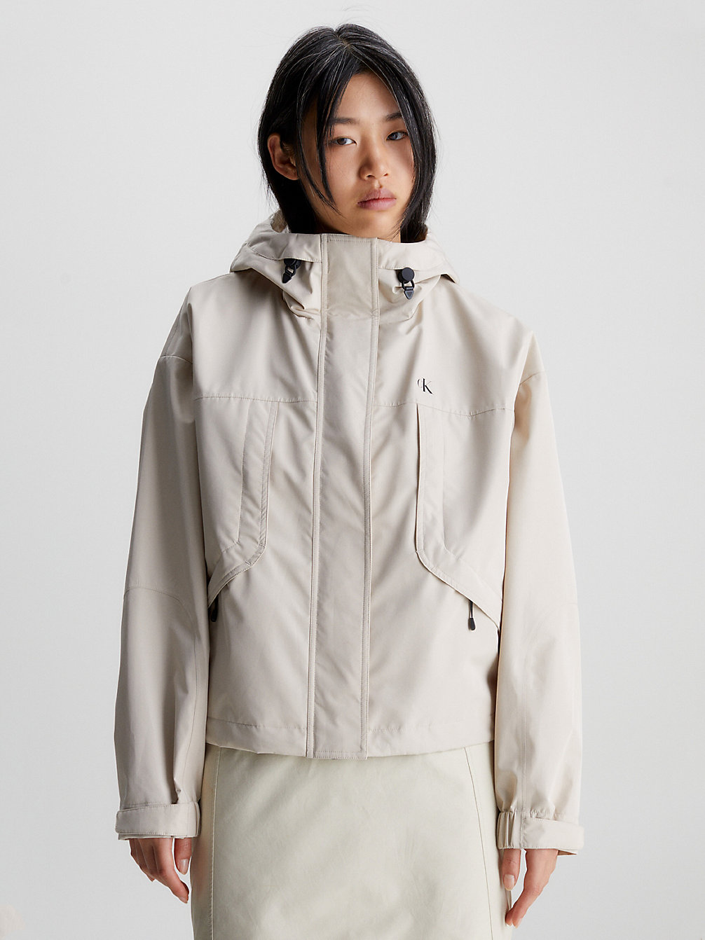 CLASSIC BEIGE Oversized Waterproof Jacket undefined women Calvin Klein