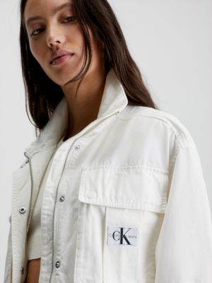ANCIENT WHITE Cropped utility jack met riem voor dames CALVIN KLEIN JEANS