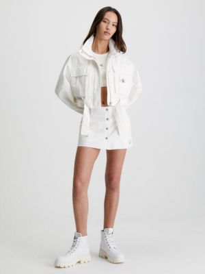 ANCIENT WHITE Cropped utility jack met riem voor dames CALVIN KLEIN JEANS