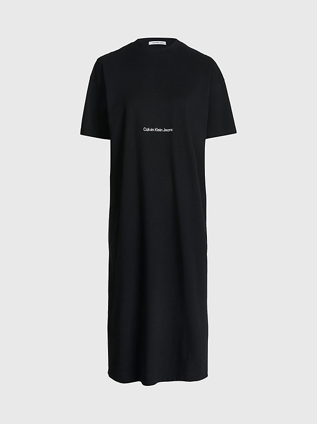ck black relaxed long t-shirt dress for women calvin klein jeans