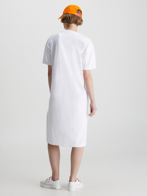 BRIGHT WHITE Lässiges, langes T-Shirt-Kleid für Damen CALVIN KLEIN JEANS