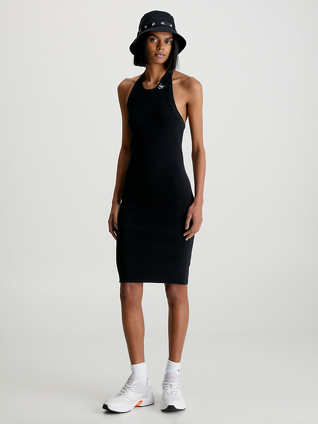 CK Black Organic Cotton Halter Neck Dress undefined women Calvin Klein