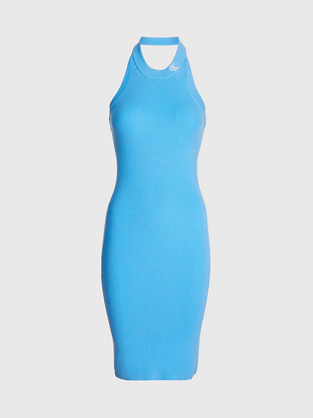 blue crush organic cotton halter neck dress for women calvin klein jeans