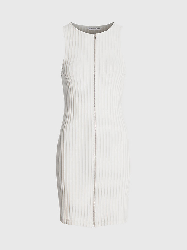 CLASSIC BEIGE Ribbed Zip-Through Mini Dress for women CALVIN KLEIN JEANS