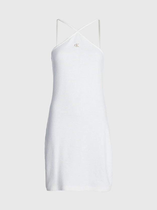 GREIGE Neckholder-Kleid aus Baumwolle mit Waffel-Struktur für Damen CALVIN KLEIN JEANS