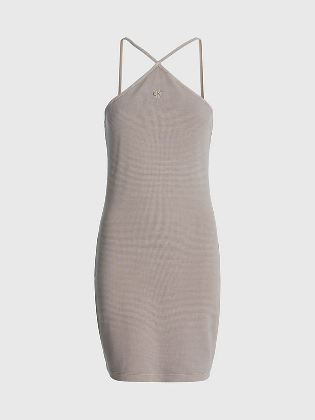 SHITAKE Neckholder-Kleid aus Baumwolle mit Waffel-Struktur für Damen CALVIN KLEIN JEANS