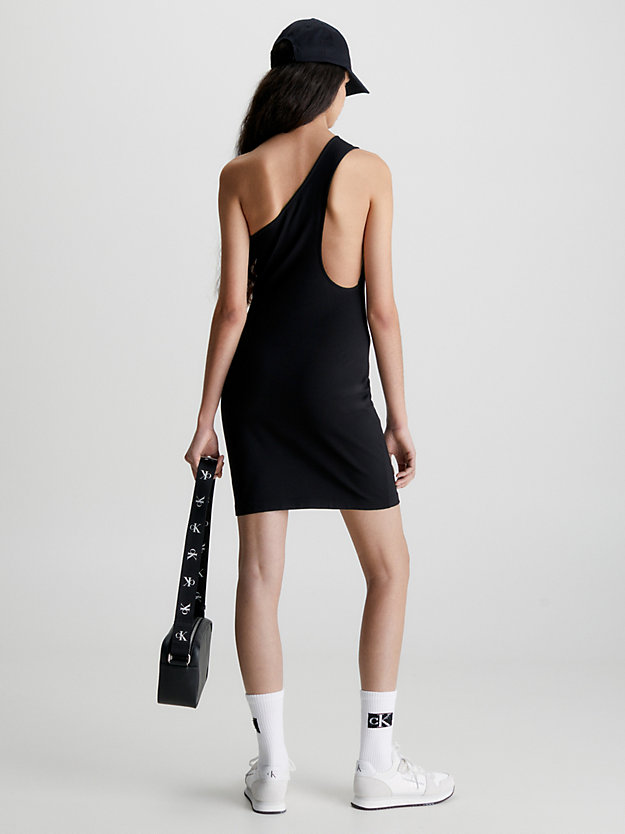 CK BLACK One Shoulder Kleid aus Milano-Jersey für Damen CALVIN KLEIN JEANS